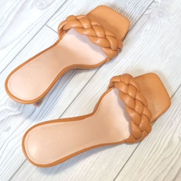 (60-4121) Ermonn Womens Square Open Toe Heeled Sandals Sz 9.5 - Picture 9 of 11